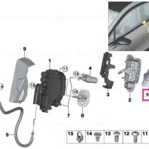 Plată securizată Outer door opener painted to code,right CODE - UNI/MET. - BMW