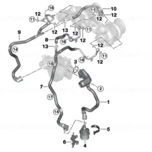 Calitate înaltă Coolant line, turbocharger return line ZYL. 1-4 - BMW