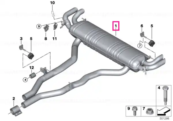Rear silencer with exhaust flap - BMW Cumpără online