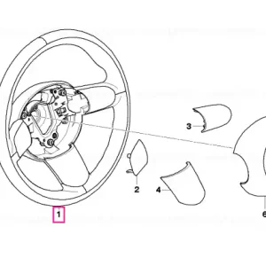 Plată sigură Airbag sports steering wheel, leather BLAU/GRAU - BMW - Mini