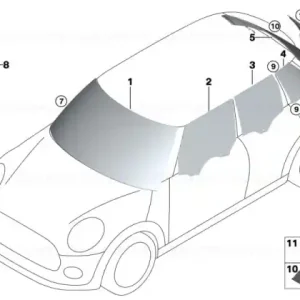 Popular Rear window, tinted glass, left - BMW - Mini