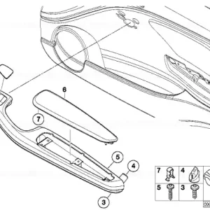 Armrest, aluminium, front right HBGE.CUBE SILB - BMW Plată securizată