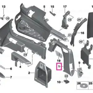 Promoție Rear right trunk trim ANTHRAZIT - BMW