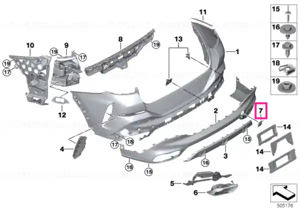 Preț redus Capac trim cuplaj remorcare spate, MSP - BMW
