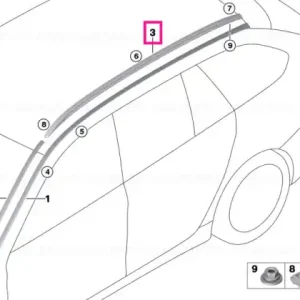 Roof rails, black, right - BMW Chilipir