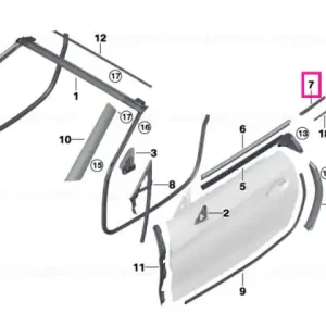 Strip, side panel, left - BMW Chilipir
