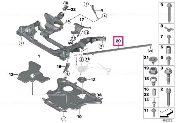 Plată sigură Torsion strut, front left - BMW