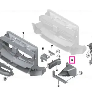 Air duct, exterior radiator, left M - BMW Mai ieftin