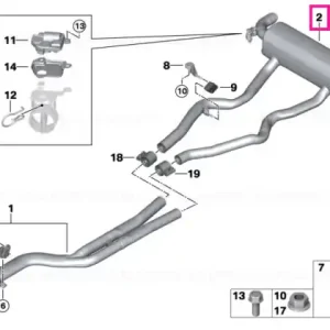 Rear silencer with exhaust flap - BMW Plată securizată
