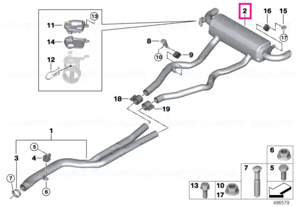 Rear silencer with exhaust flap - BMW Plată securizată