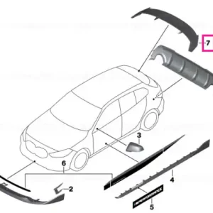Ultima șansă Roof edge spoiler, black, high-gloss M PERFORMANCE - BMW