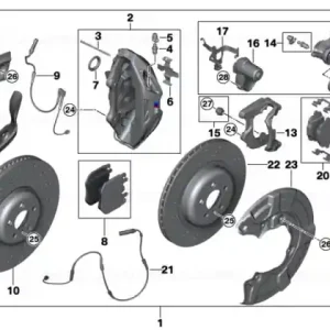 Corp etrier roșu dreapta 18"E M PERF. - BMW Lichidare de stoc