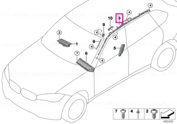 Head airbag, left - BMW Ofertă limitată