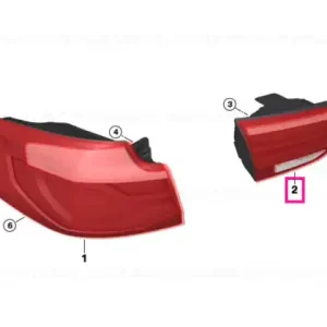 Rear light in trunk lid, right BLACK - BMW Plată securizată