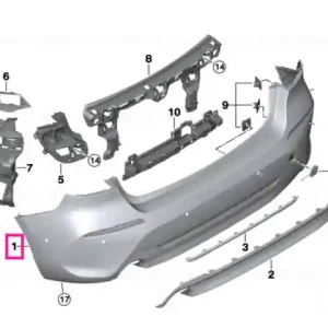 Premium Bumper trim panel, rear EINBORDIG PDC - BMW