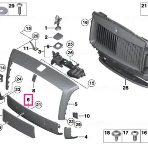 Livrare expres Frame, radiator grille, bottom - BMW