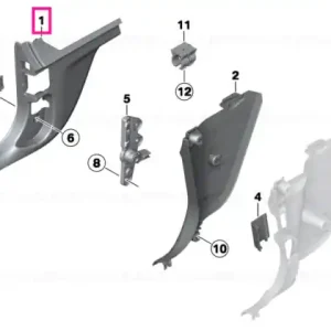 Cumpără acum Side trim panel, front left, lower SCHWARZ - BMW