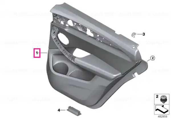 Door trim panel, rear, left TARTUFO - BMW Reduceri
