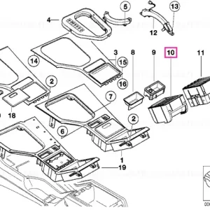 Reducere extra Center console storing partition, centre SCHWARZ - BMW