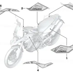 Decorative trim, rear side panel, right 2 - BMW Motorrad Lichidare de stoc