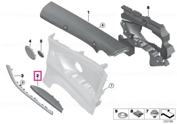 Preț redus Armrest, leather, rear left SCHWARZ - BMW