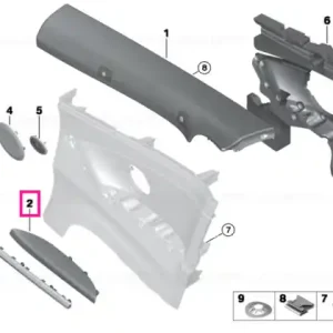 Cumpără online Armrest, leather, rear right SCHWARZ - BMW