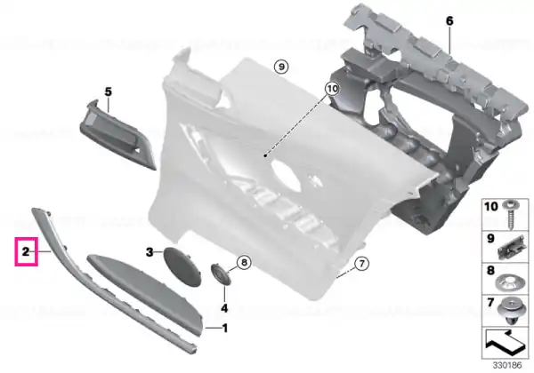 Discount Accent strip, rear right BLAU/MATT - BMW