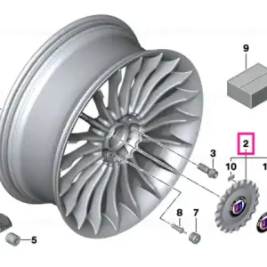 Plată sigură Hub cap schwarz - BMW