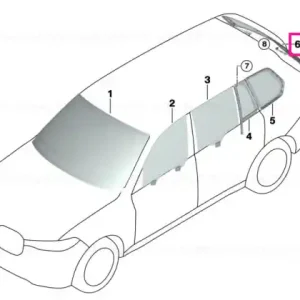 Rear window green w. antenne - BMW Ieftin