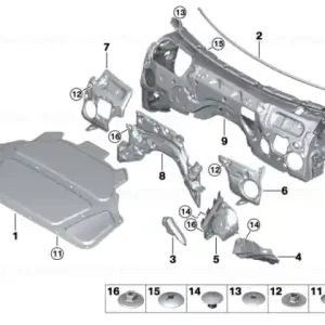 Doar azi Etanşare cadru lateral, stânga - BMW