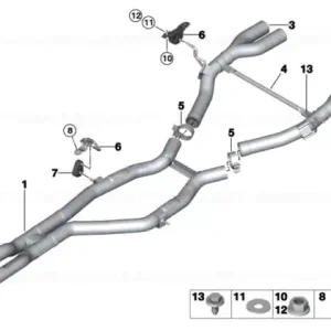 Clips conductă pentru țeavă spate FOR REAR PIPE - BMW Ultima șansă