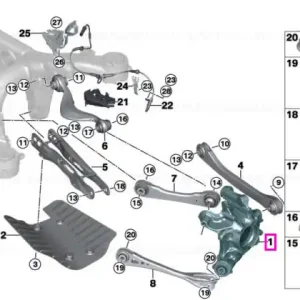 Doar azi Fuzeta dreapta, punte spate - BMW X4 G02