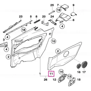 Right trim panel insert P7SG/P8SG  GELB - BMW Noutate
