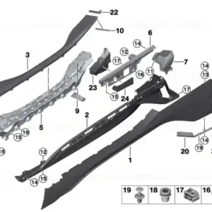 Retaining strip, sill, front right - BMW Popular