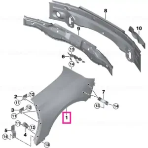 Side panel, aluminum, rear right - BMW Nu rata
