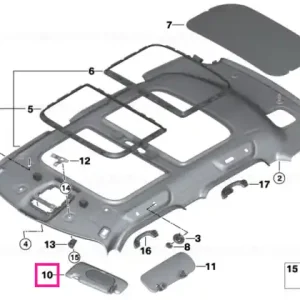 Sun visor, illuminated, left SCHWARZ - BMW - Mini Nu rata