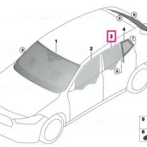 Side window, door, rear right - BMW Calitate înaltă