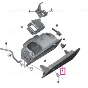 Reducere Lid, glove box, leather ELFENBEINWEISS - BMW