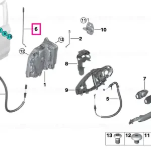 Operating rod, door front right - BMW Doar azi