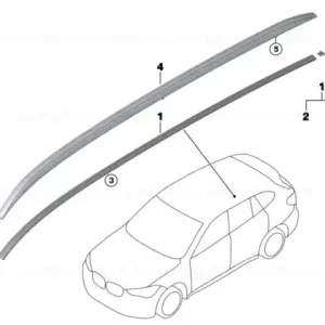 Cumpărături sigure End cap roof trim strip roof front left - BMW