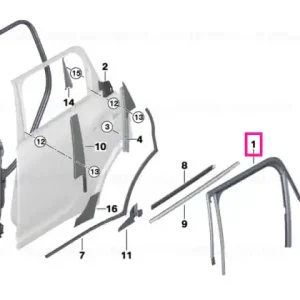 Ultima șansă Window guide, left rear door - BMW - Mini