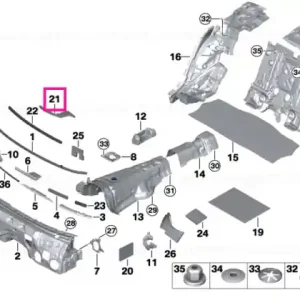 Plată sigură Sound insulation instrument panel top LHD - BMW