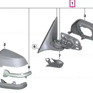 Exterior mirror, no lens, heated, left - BMW Reduceri