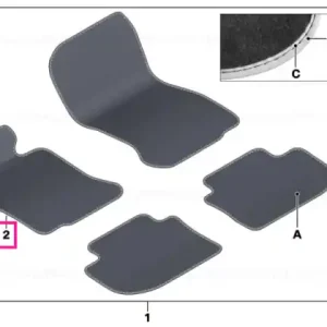 Transport gratuit Floor mat, driver's side INDIVIDUAL - BMW