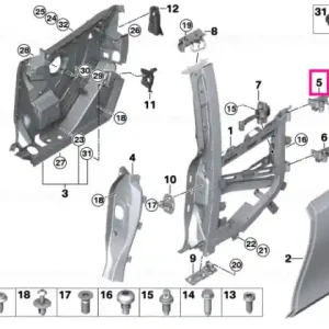 Expediere rapidă Left upper rear door hinge - BMW