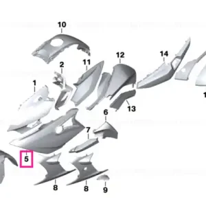 Lateral trim panel, right BLACK/SILVER - BMW Motorrad Livrare expres