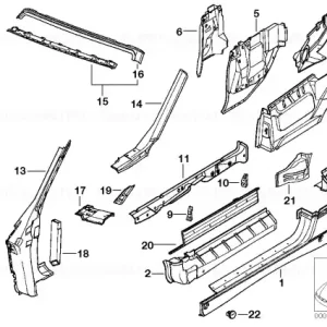 Connect.plate f.left side panel frame - BMW Reducere de preț