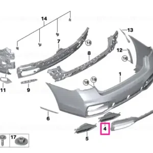 Trim teavă esapament stânga 6CYL 6 ZYL.BLACKCHR. - BMW Preț mic