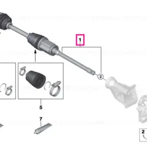 Output shaft front right - BMW Reducere