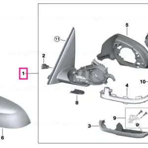 Reducere de preț Heated outside mirror, memory bus, right - BMW